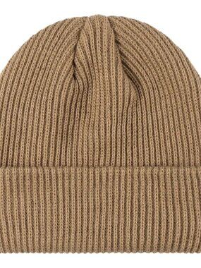 Unisex Deep Khaki Warm Thick Knit Cuffed Beanie Winter Pull-on Classic Skull Cap